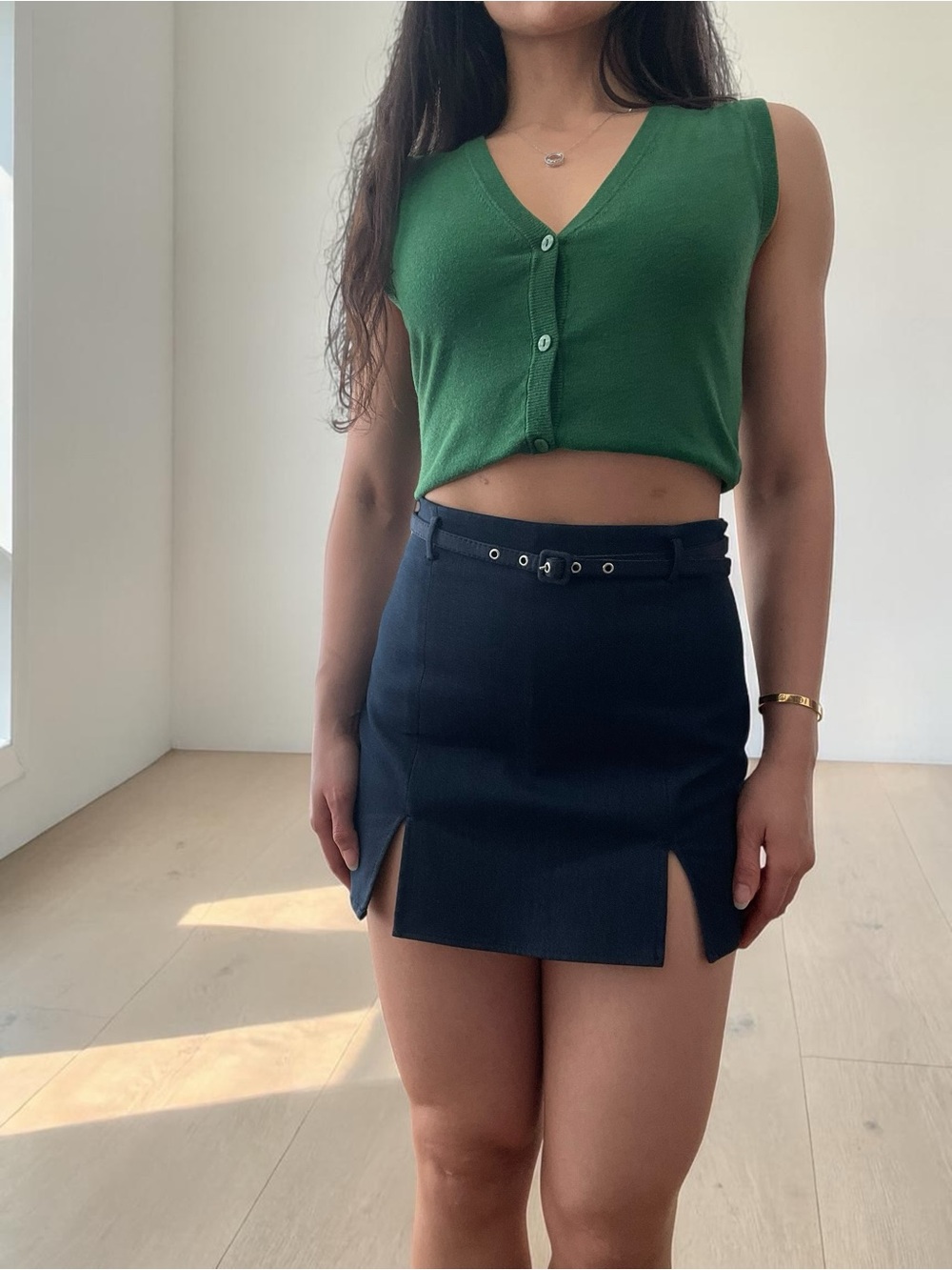 Zara Denim Indigo Mini Skort